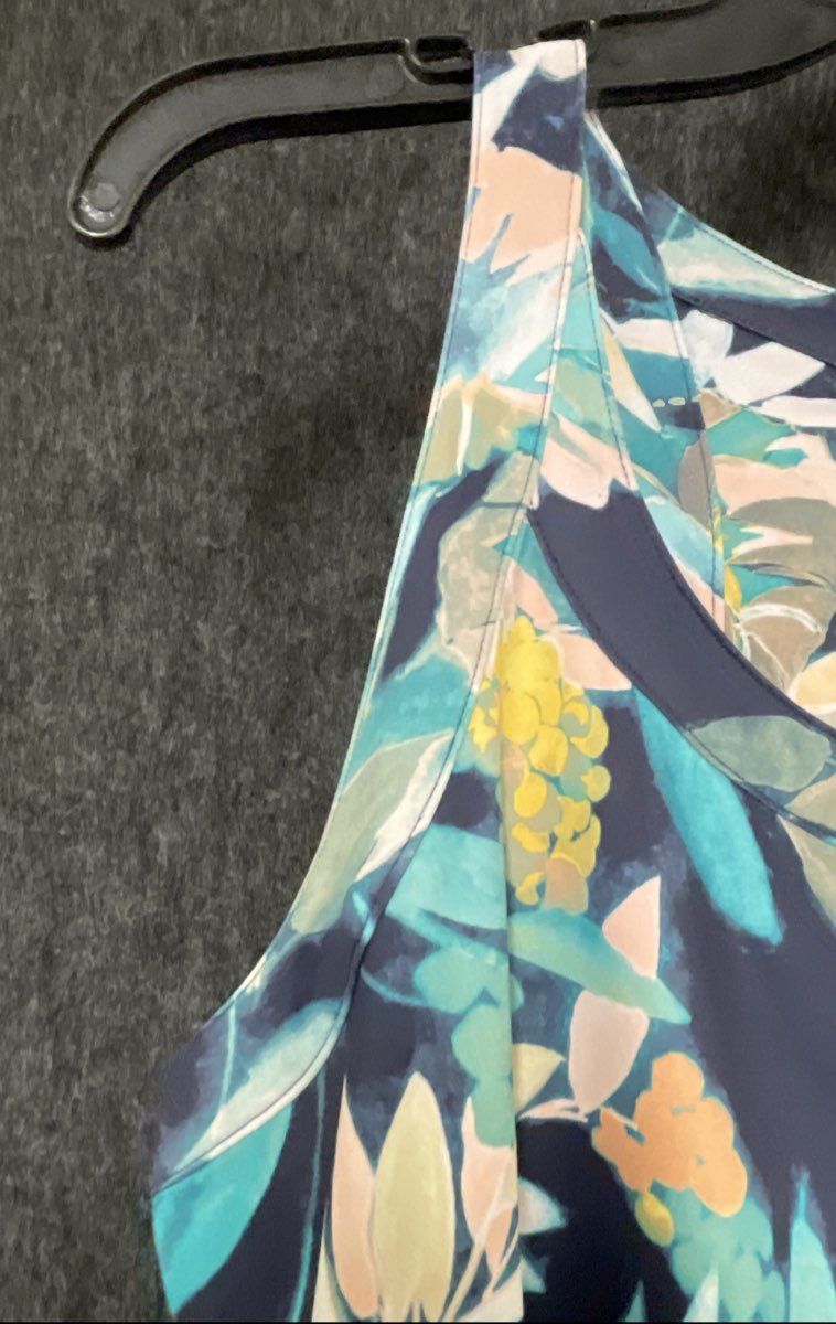 Columbia Women's Sleeveless Dress Blue Floral Tropical Print Sz XL NWT