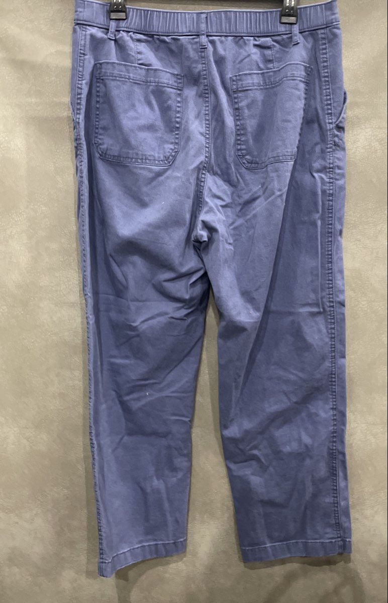 G.H. Bass & Co. Women's Blue Cotton Blend Straight Leg Chino Pants Size 12