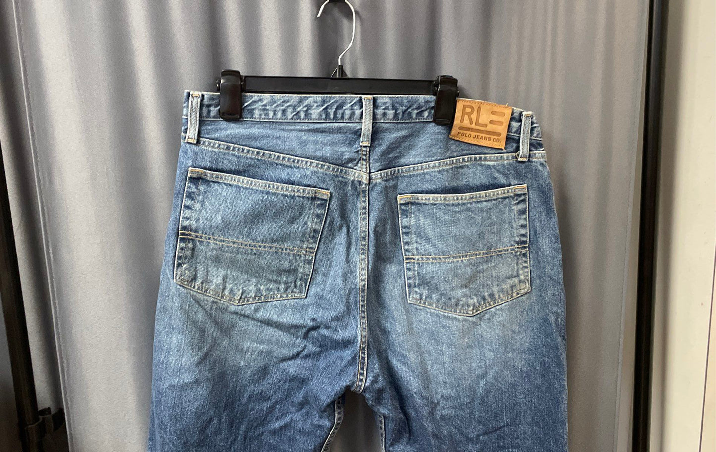 Vintage Y2K Polo Jeans Co Men's Blue Woodrow Straight Leg Denim Jeans Sz 36x30