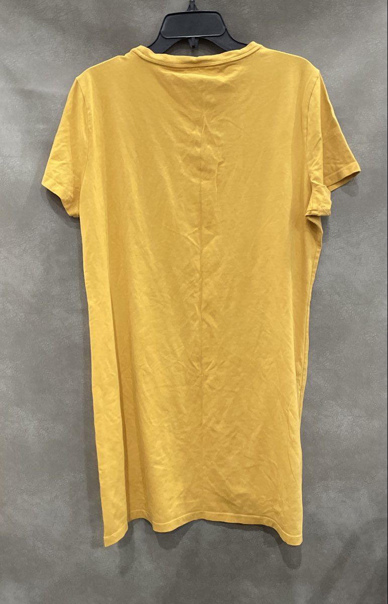 Calvin Klein Women's Yellow Large CK Logo Graphic Short Sleeve T-Shirt Sz XL