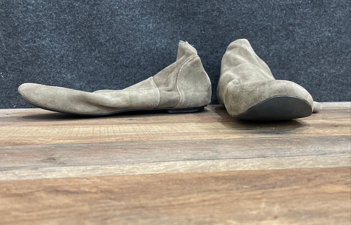 Pure Jill Grey Suede Slouch Pull On Ankle Boots Women's Size 9