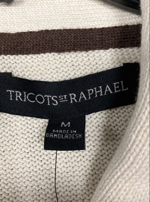 Tricots St Raphael Men's Cardigan Brown Beige Cream Colorblock Shawl Sz M NWT