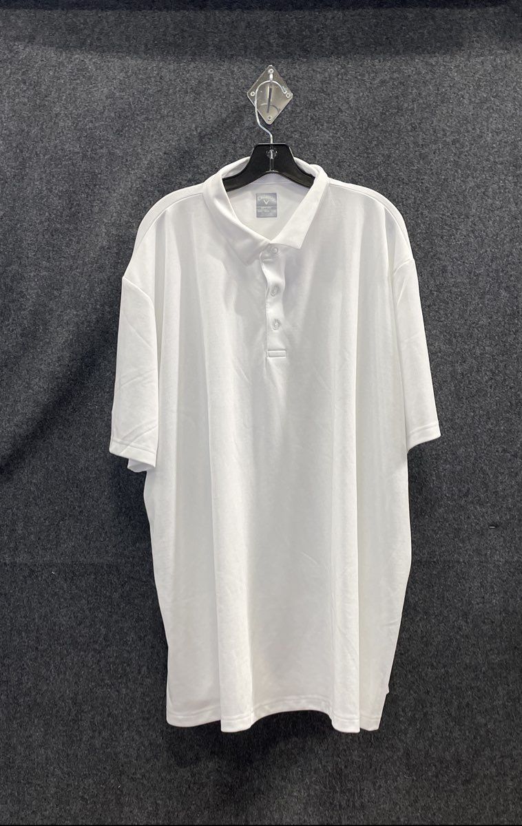 Callaway Men's XXXL Opti-Dri Golf Polo Shirt White Short Sleeve WEM Golf Logo