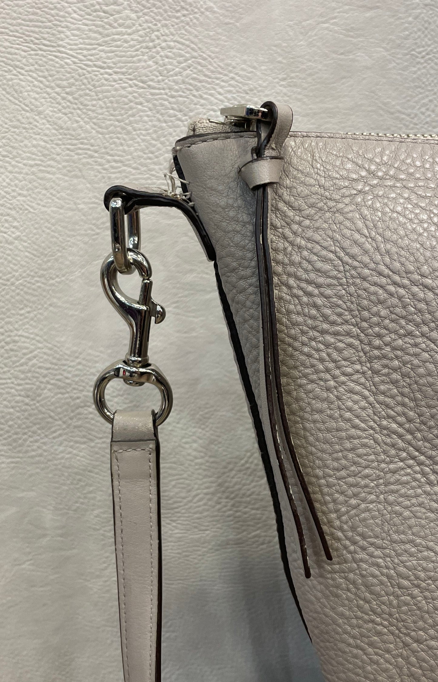 Coach Grey Pebbled Leather Tote Shoulder Bag Silver Hardware Convertible