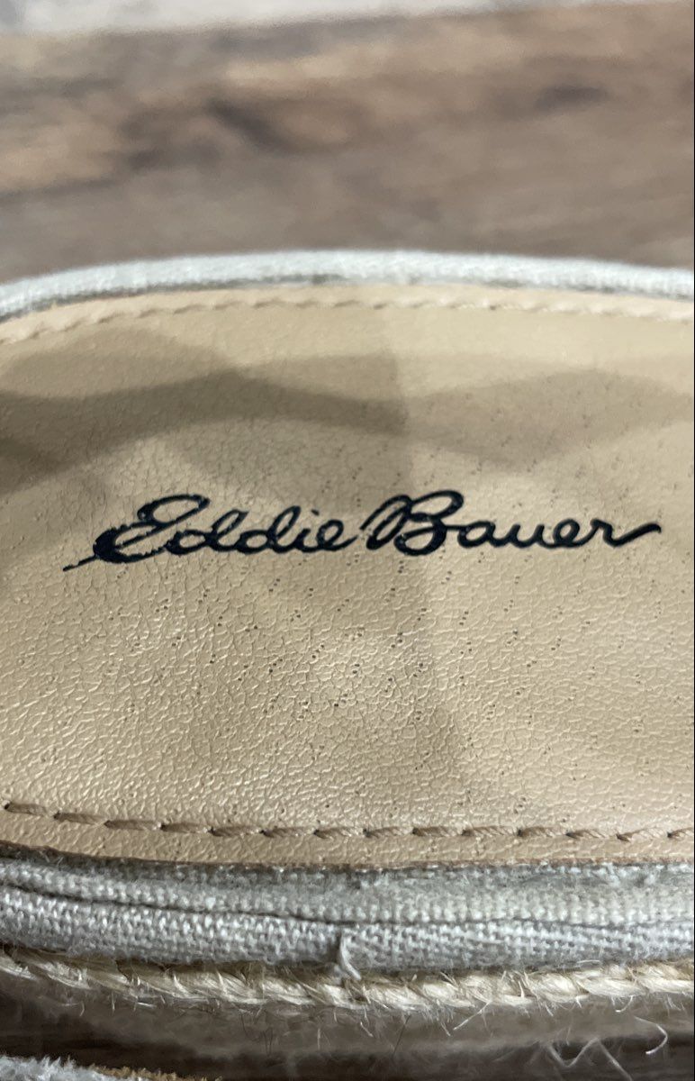 Eddie Bauer Tan Brown Woven Espadrille Wedge Sandals Women's Size 9