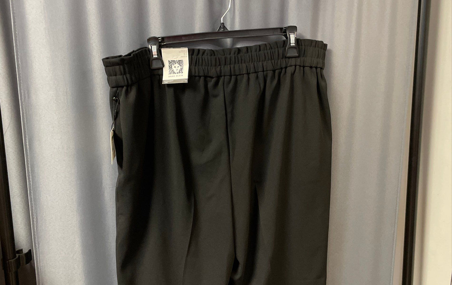 Anne Klein Women's Black Straight Leg Pants NWT Elastic Waist Sz 14