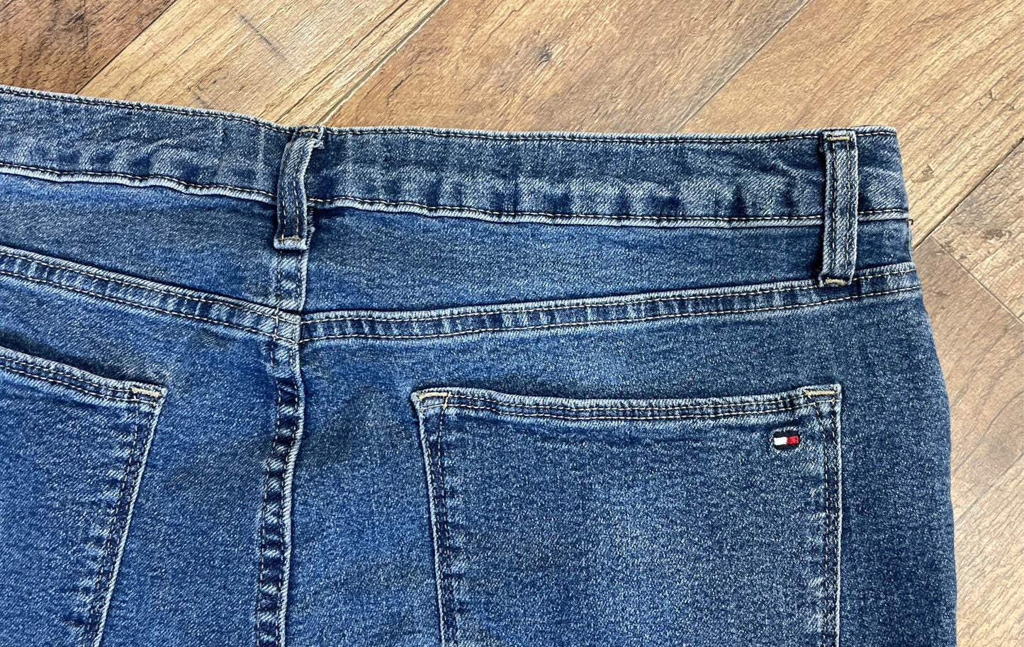 Tommy Hilfiger Women's Blue Straight Leg High Rise Stretch Denim Jeans Sz 16P