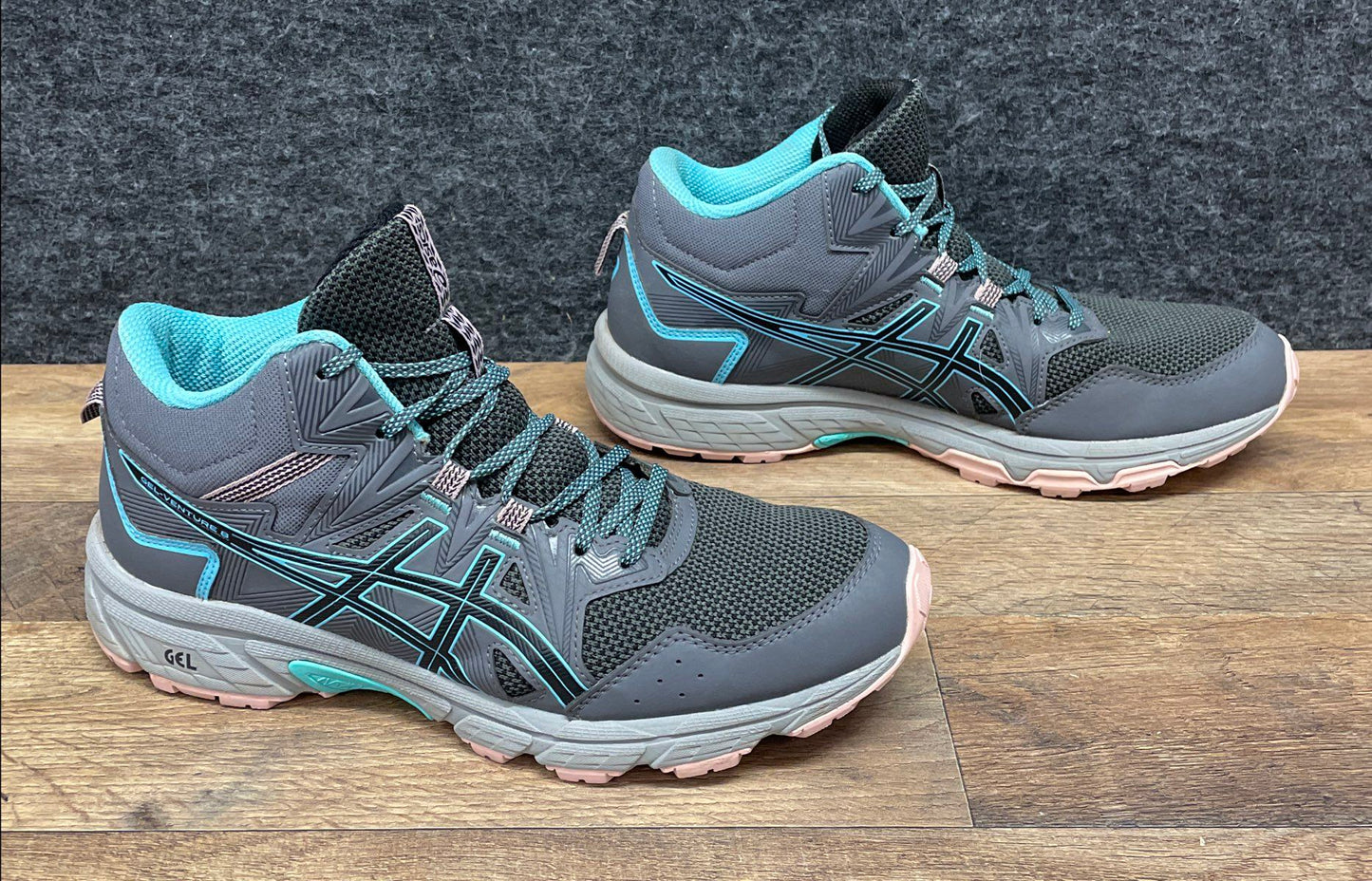 Asics Gel-Venture 8 MT Grey Teal Pink Women's Trail Running Boots Size 10