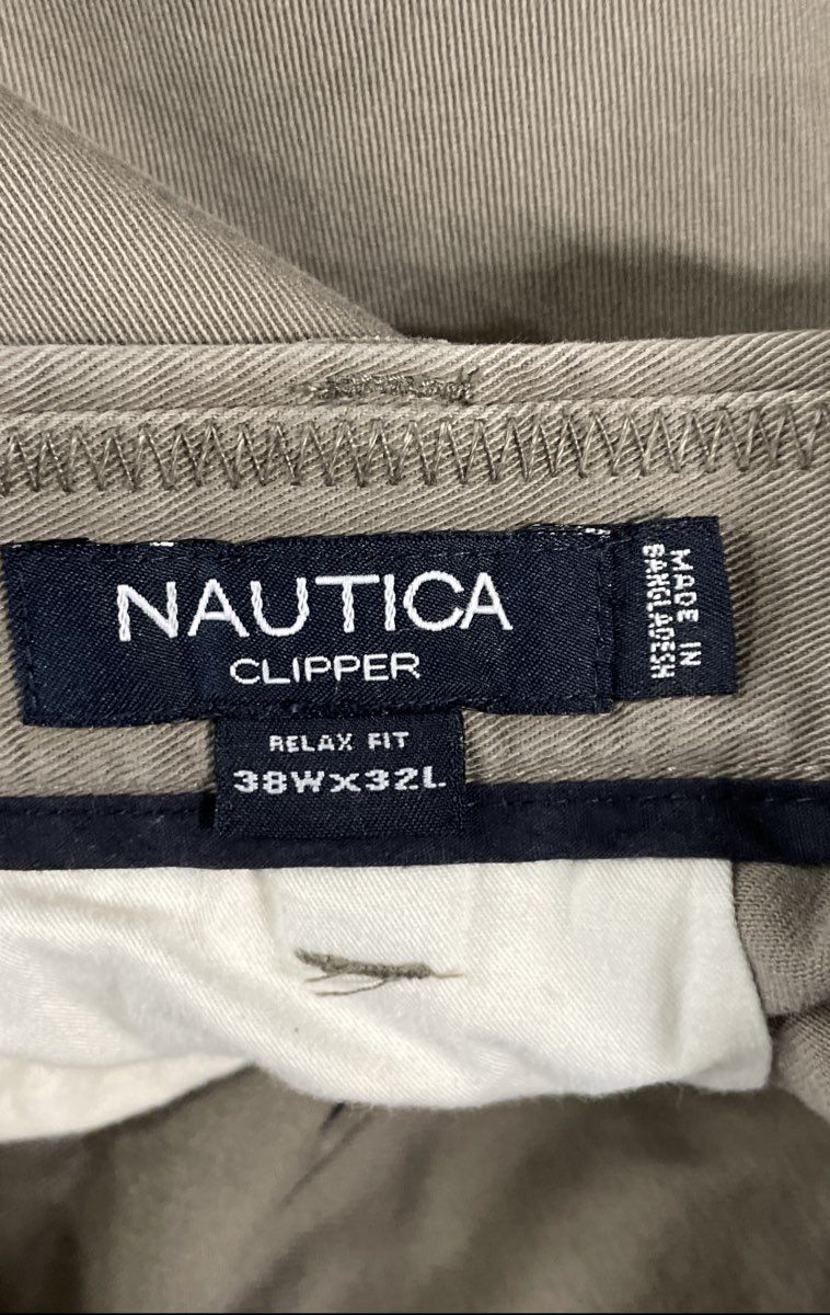 Nautica Men's Clipper Relaxed Fit Chino Pants Lot of 2 Khaki White Sz 38x32