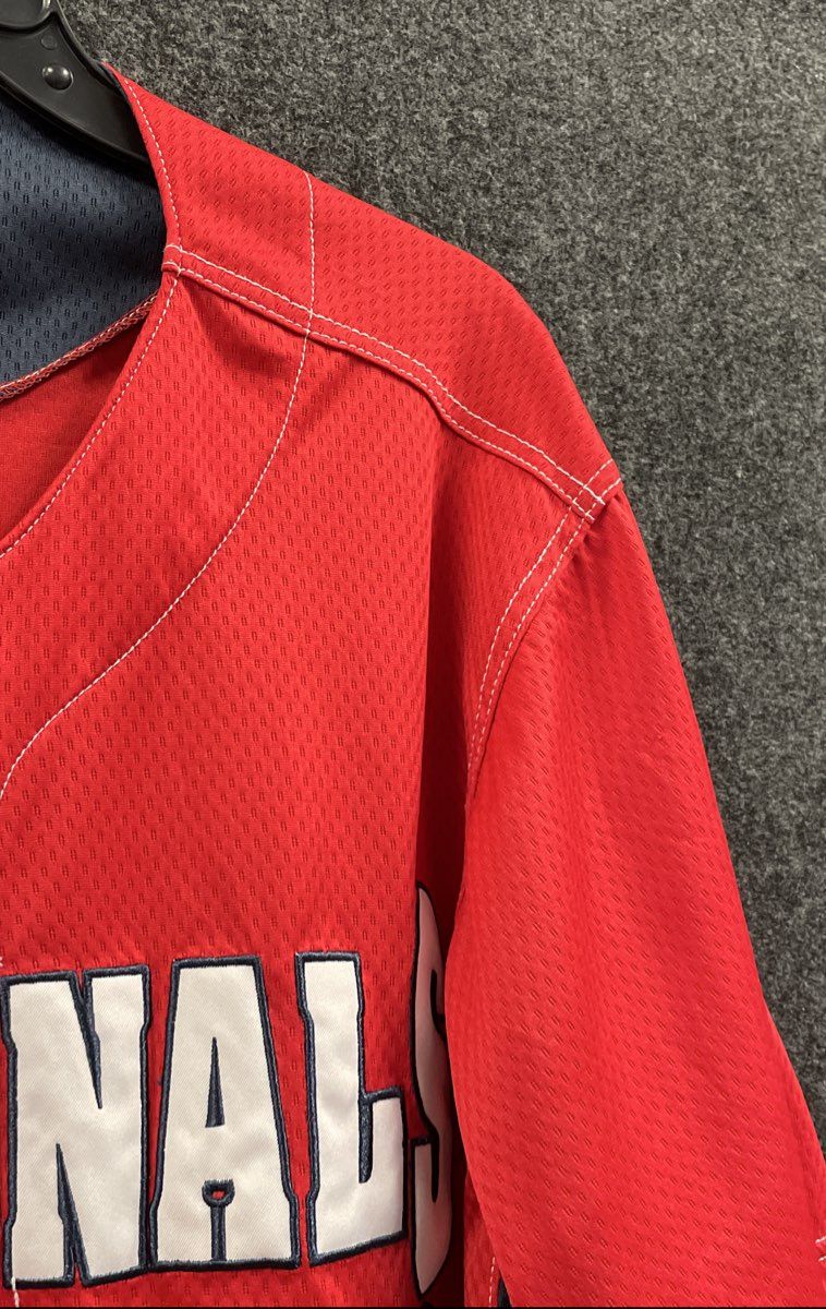 MLB Genuine Merchandise Men's Washington Nationals Baseball Jersey Red Mesh Sz L