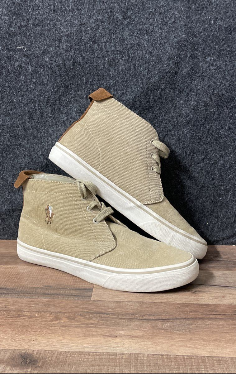 Polo Ralph Lauren Talin Tan Corduroy High Top Sneakers Men's Size 9 D