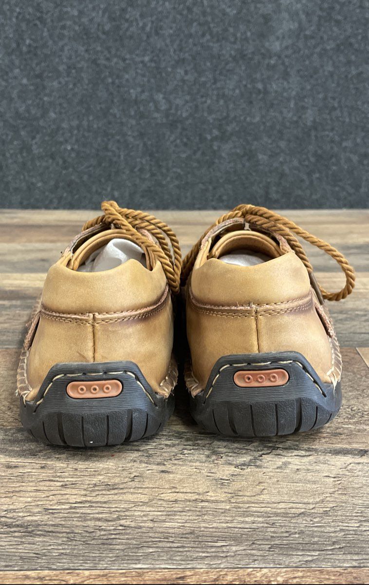 Alcubieree 1978 Tan Leather Casual Comfort Hand Stitched Shoes Size EU 42