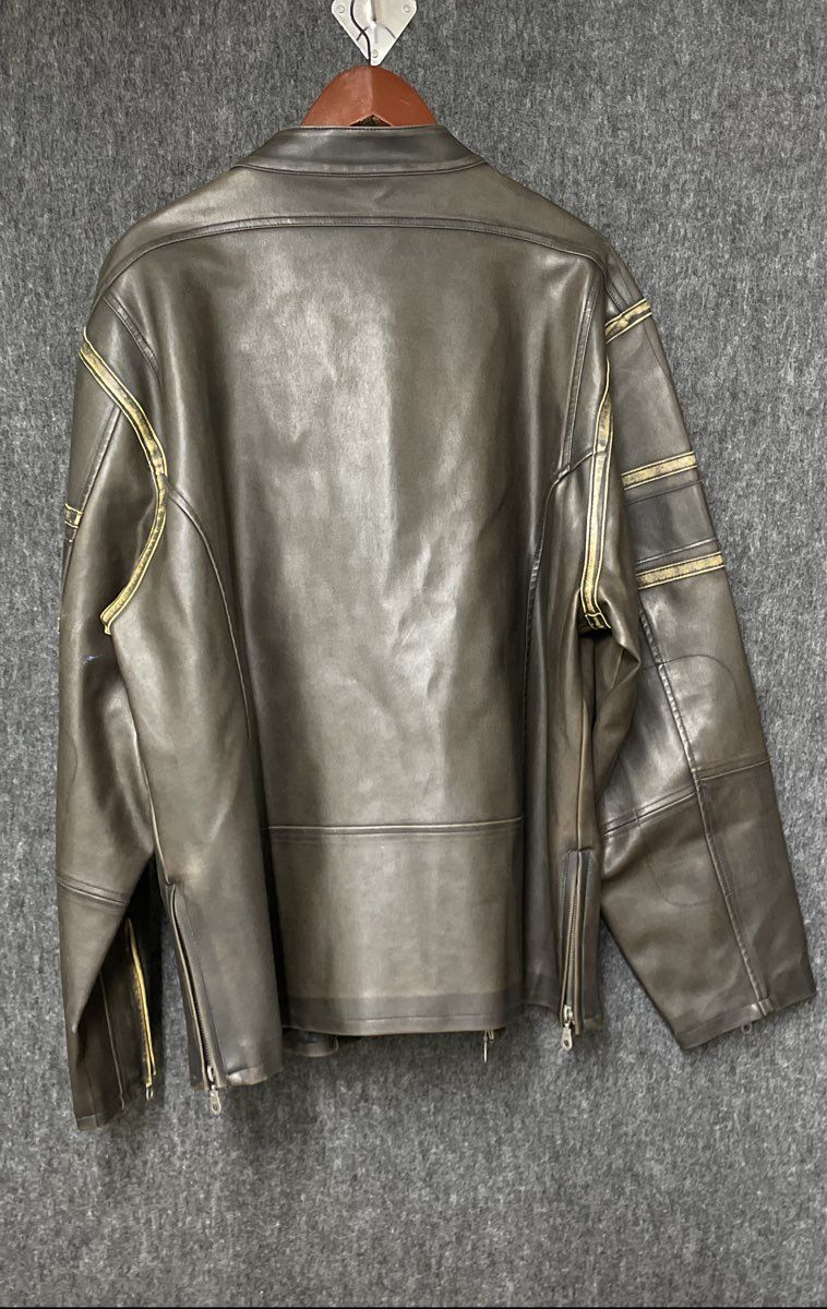 Vintage Parts Surplus Apparel Distressed Faux Leather Moto Jacket Sz XXL
