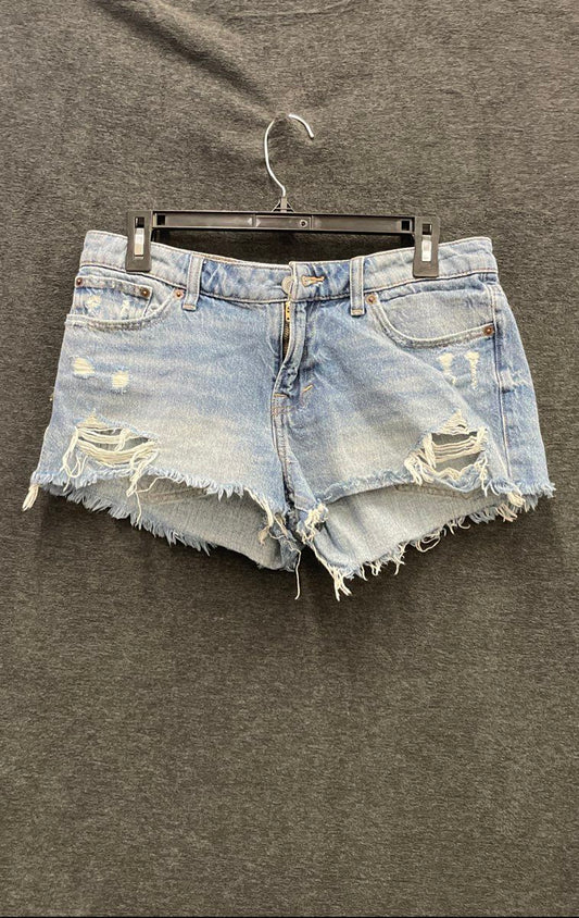 Lucky Brand Women's The Cut Off Denim Shorts Light Wash Distressed Sz 4/27