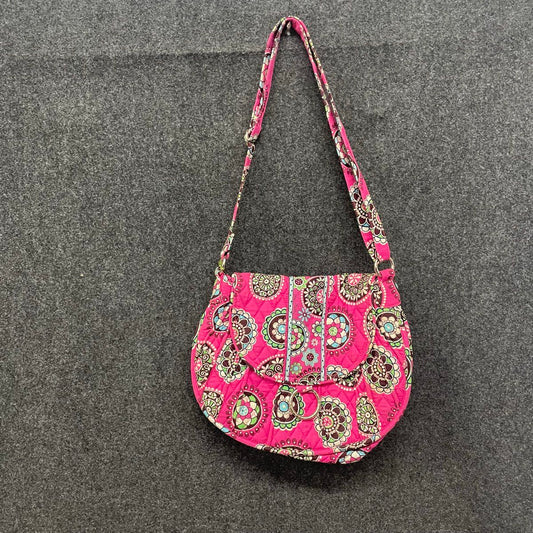 Vera Bradley Cupcakes Pink Saddle Up Flap Shoulder Bag NWT Quilted Cotton