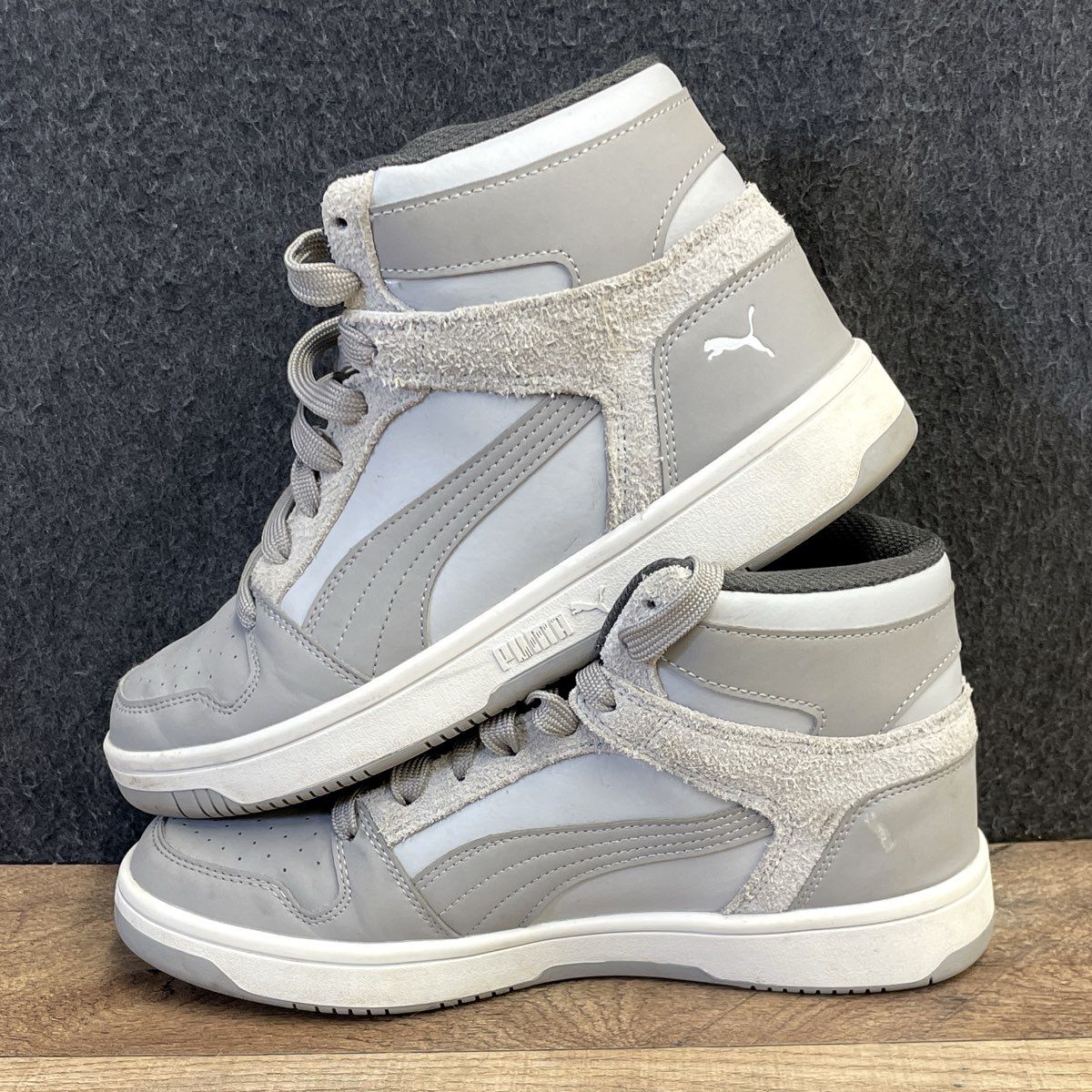 Puma Caven 2.0 Mid Grey White Mid-Top Sneakers Men's Size 8
