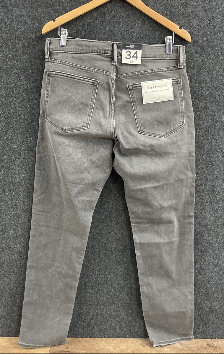 Gap Men's Slim Fit Gray Jeans GapFlex Soft Wear Denim 34x32 NWT