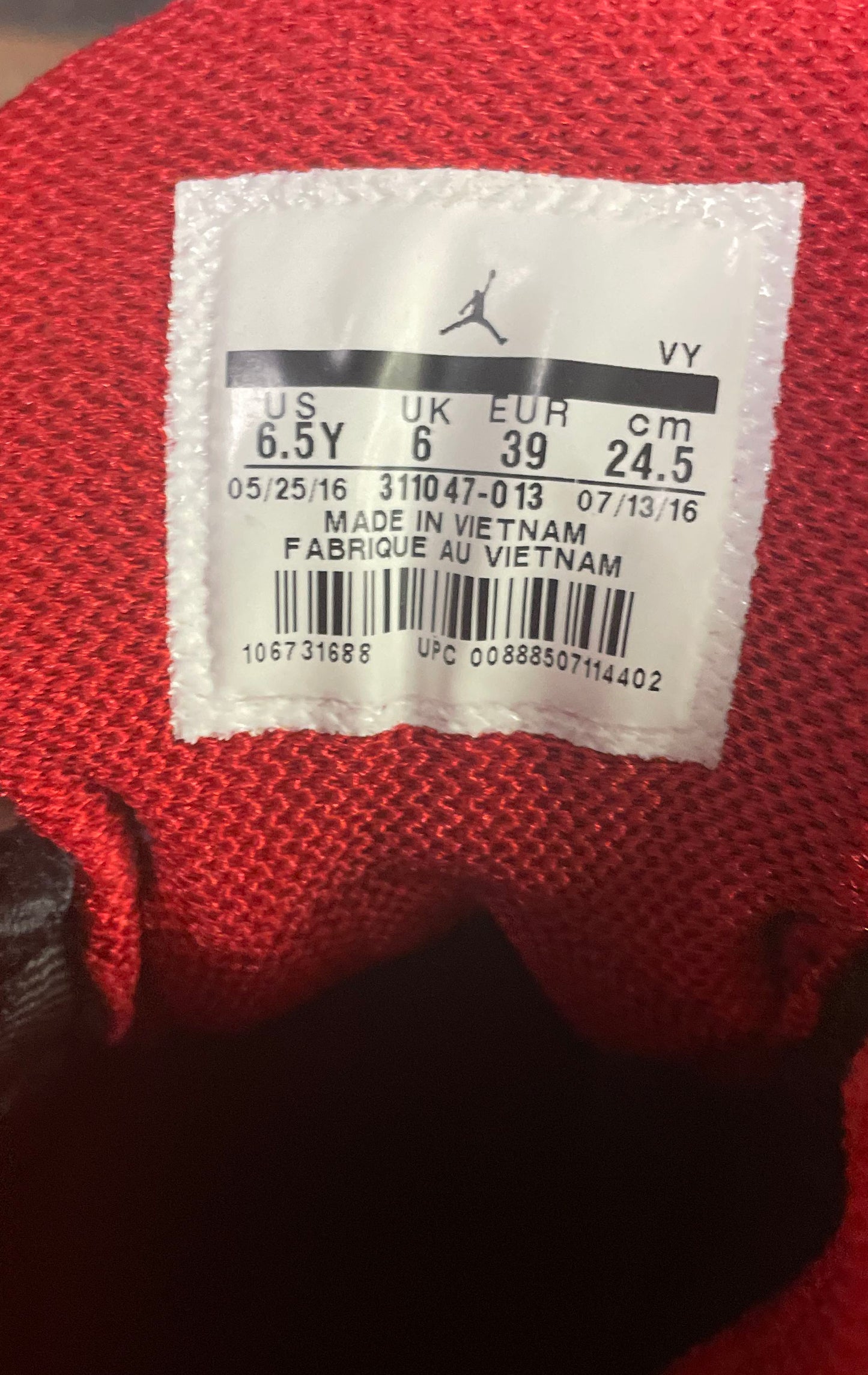 Nike Jordan Dub Zero Black Gym Red Wolf Grey Youth Boys Shoes Size 6.5Y