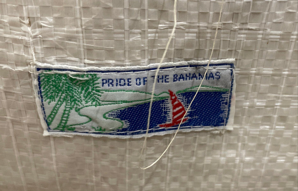 Vintage Pride of the Bahamas Woven Straw Raffia Floral Tote Handbag Emily
