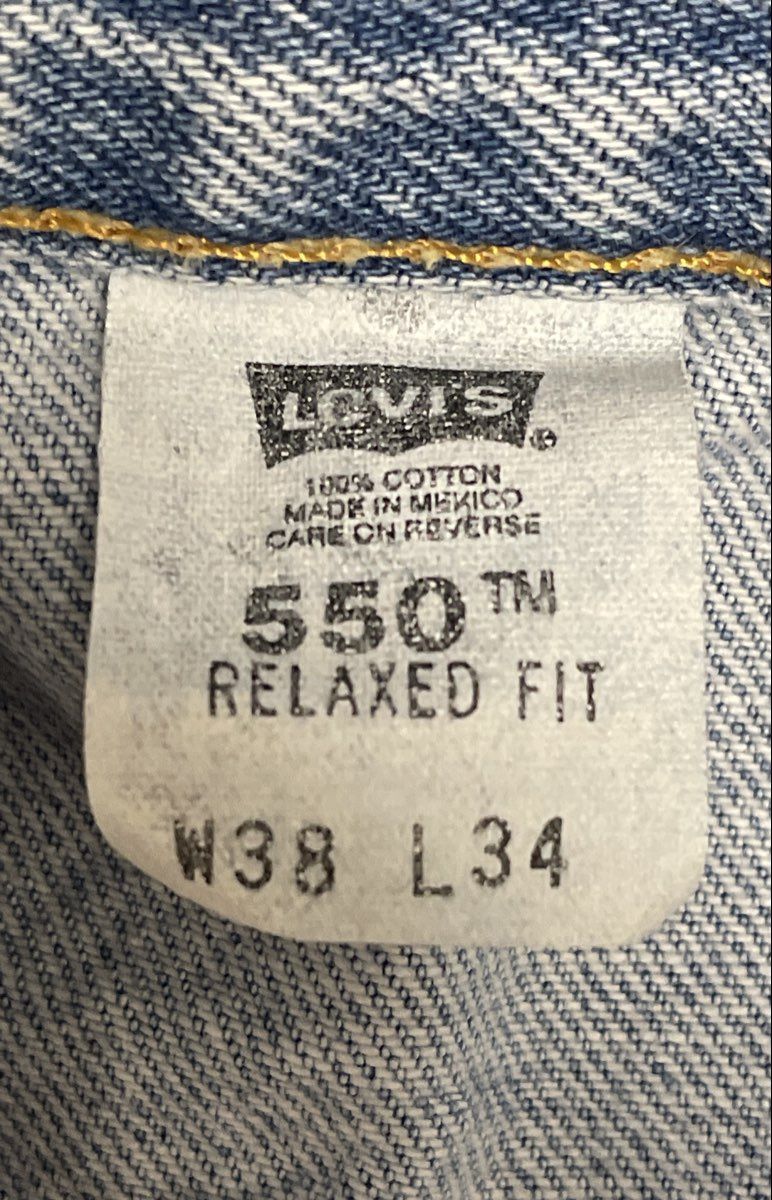 Levi's Men's Vintage 90s 550 Relaxed Fit Tapered Leg Light Wash Jeans Sz 38x34