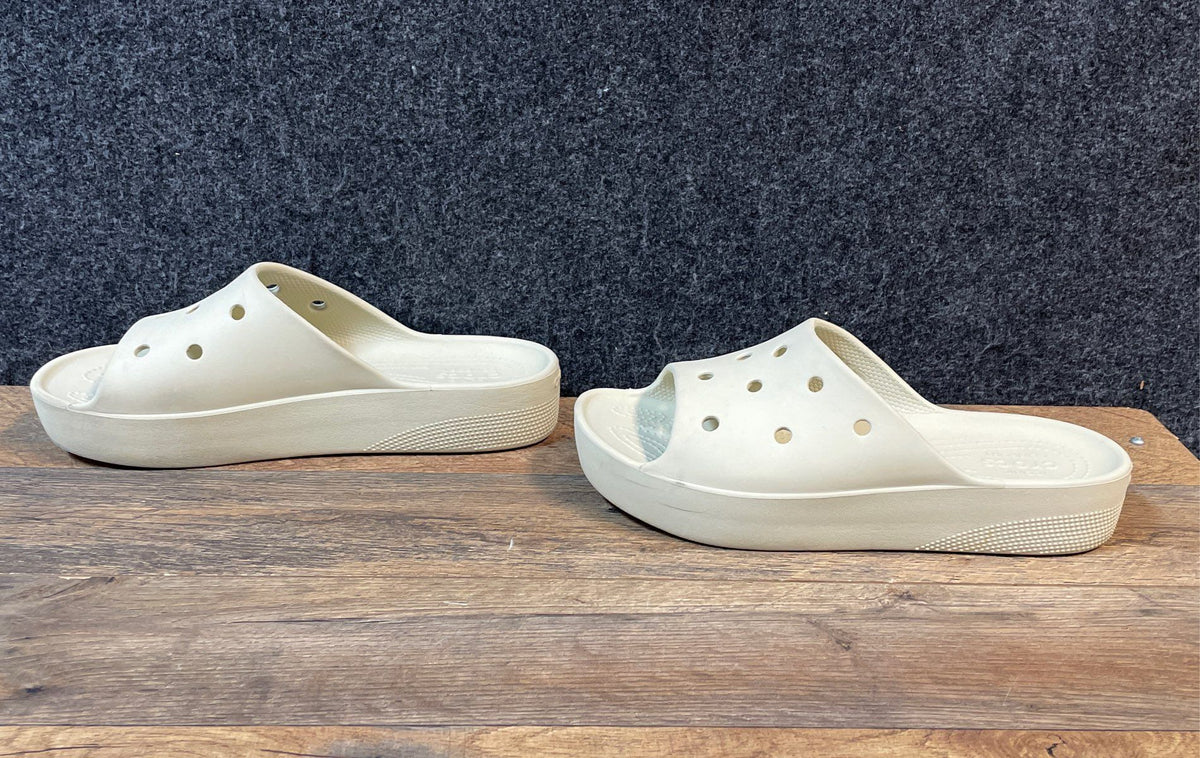Crocs Classic Platform Slide Bone Off White Sandals Women's Size 10