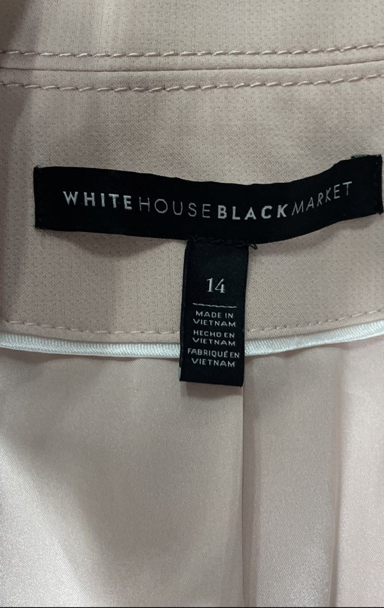 White House Black Market Women's Blush Pink Moto Zip Jacket Stand Collar Sz 14