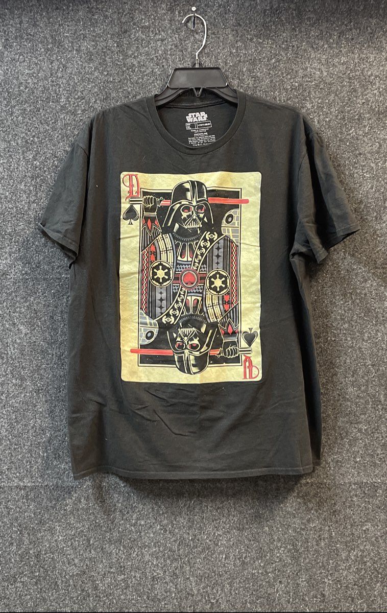 Fifth Sun Men's Star Wars Darth Vader Playing Card Graphic T-Shirt Black Sz XL
