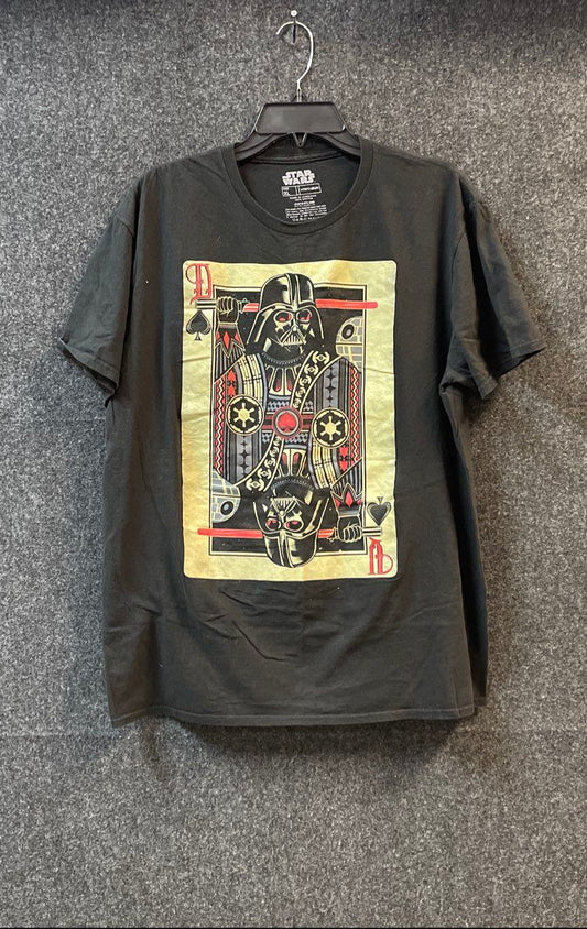 Fifth Sun Men's Star Wars Darth Vader Playing Card Graphic T-Shirt Black Sz XL