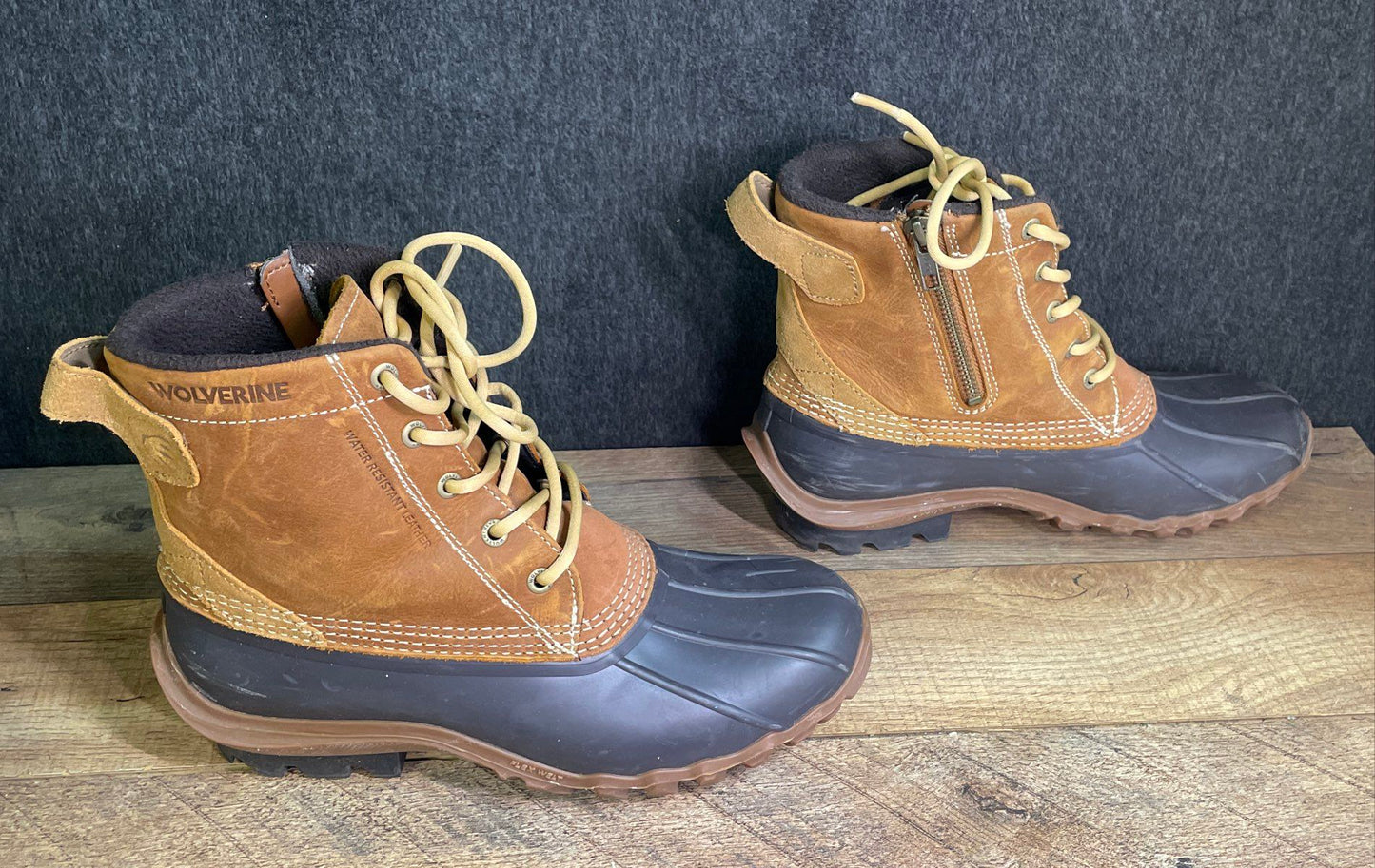 Wolverine Halle Water Resistant Leather Side Zip Duck Boots Brown Size 9.5M