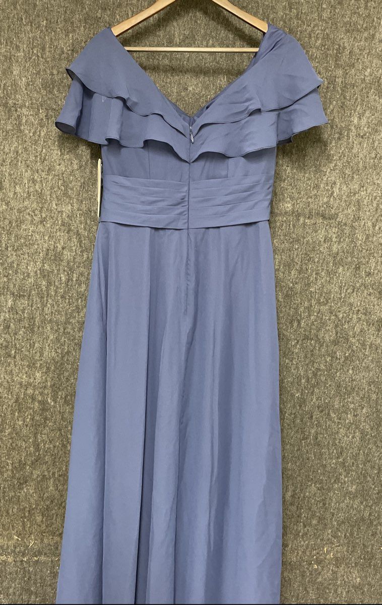 JJ's House Women's Navy Chiffon Mother of the Bride Ruffle Dress Sz 10 NWT