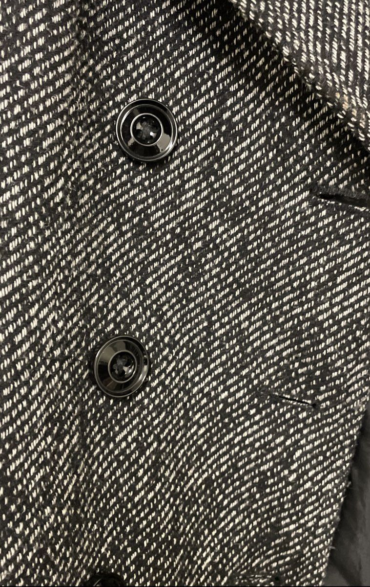 London Fog Women's Black White Tweed Wool Blend Double Breasted Peacoat Sz S