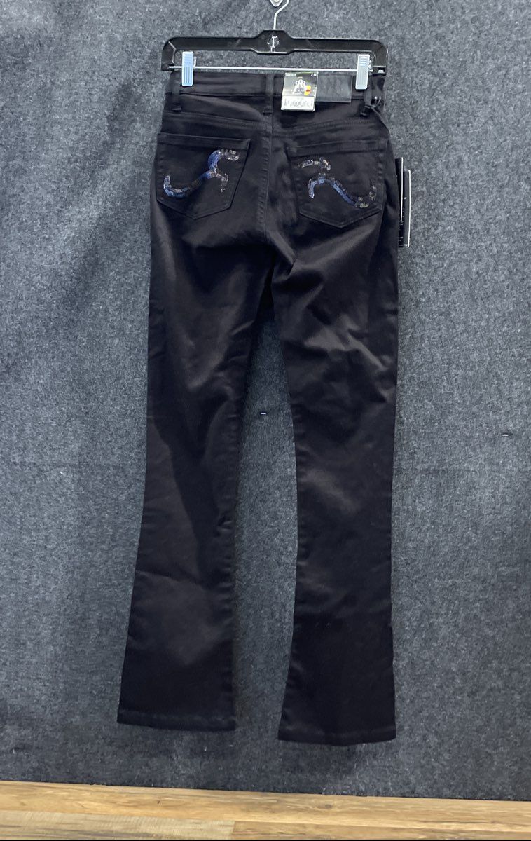 Rock & Republic Women's Panther Black Bootcut Sequin R Logo Jeans Sz 2 NWT