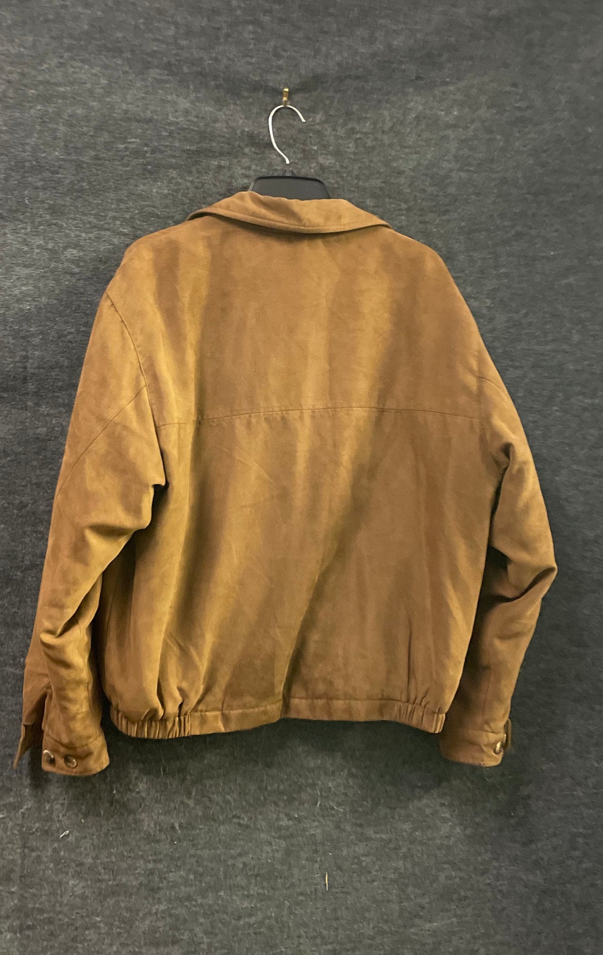 Vintage 90s John Henry Fleece Lined Faux Suede Bomber Jacket Brown Sz M