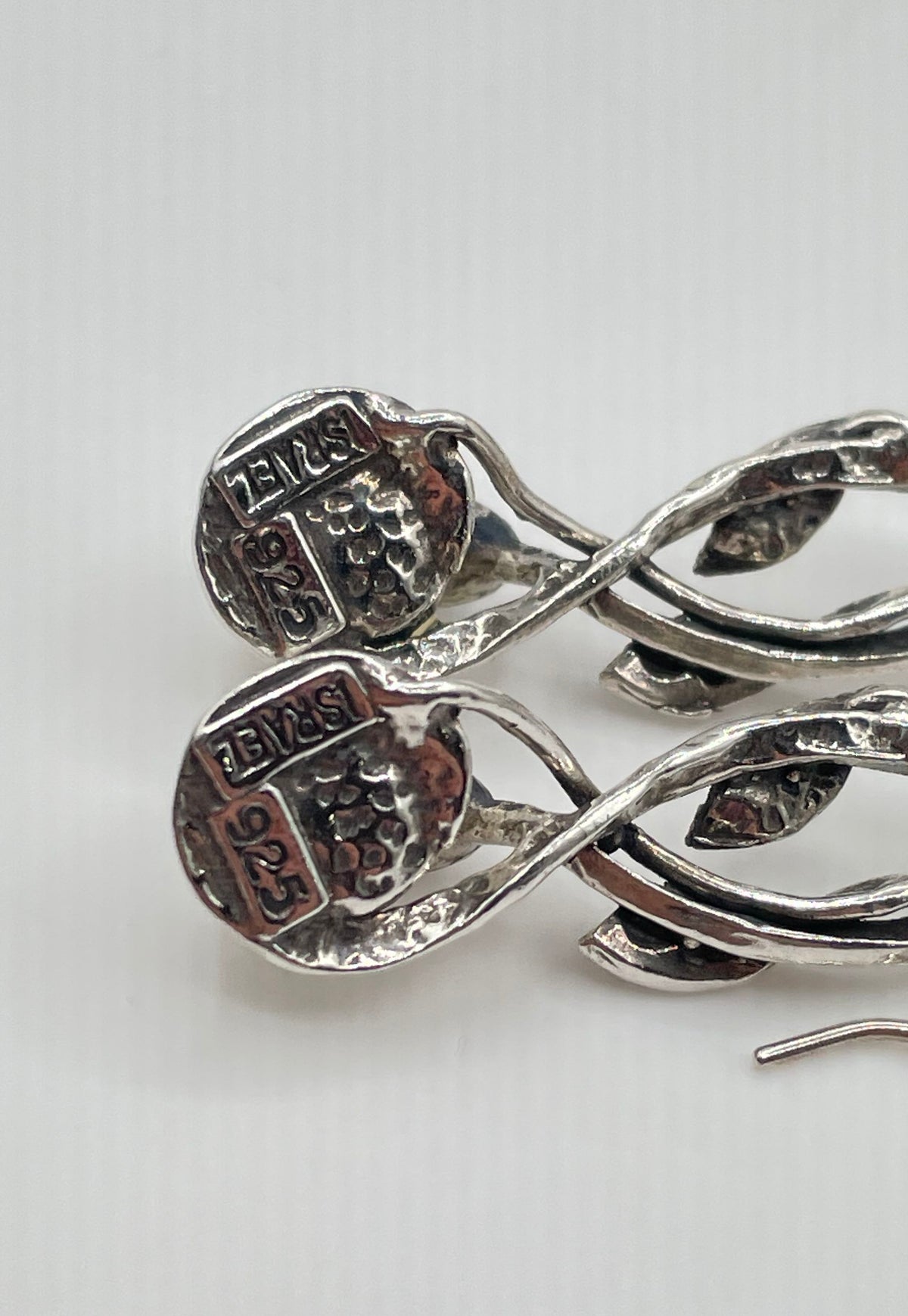 925 Sterling Silver Faux Pearl Twisted Vine Drop Earrings 7.2g