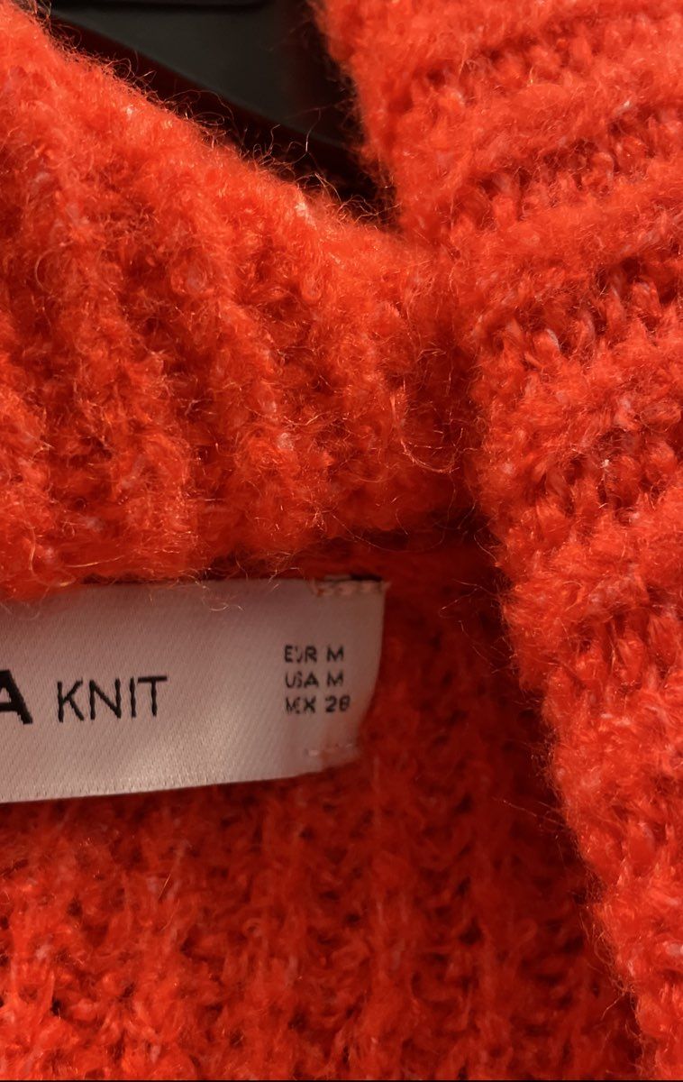 Zara Knit Red Pullover Sweater Women's Size Medium