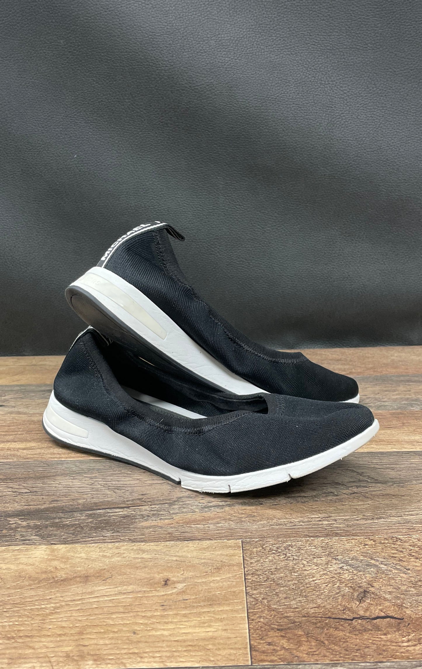 Michael Kors Felix Knit Trainer Black White Slip On Sneaker Women's Size 10