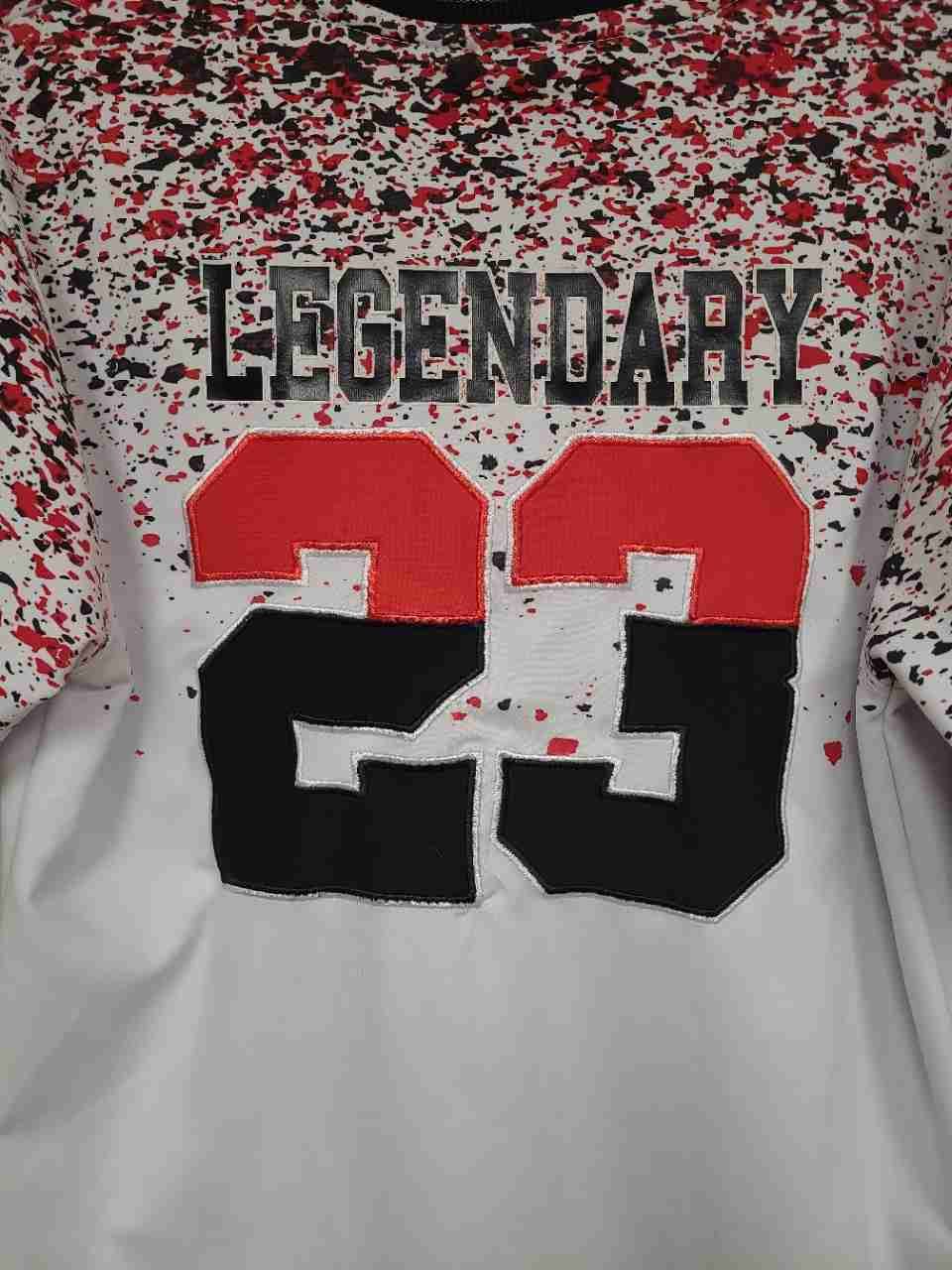 Chicago Bulls Hometown 23 Splatter V-Neck Baseball Jersey Black Lacquer Sz XL