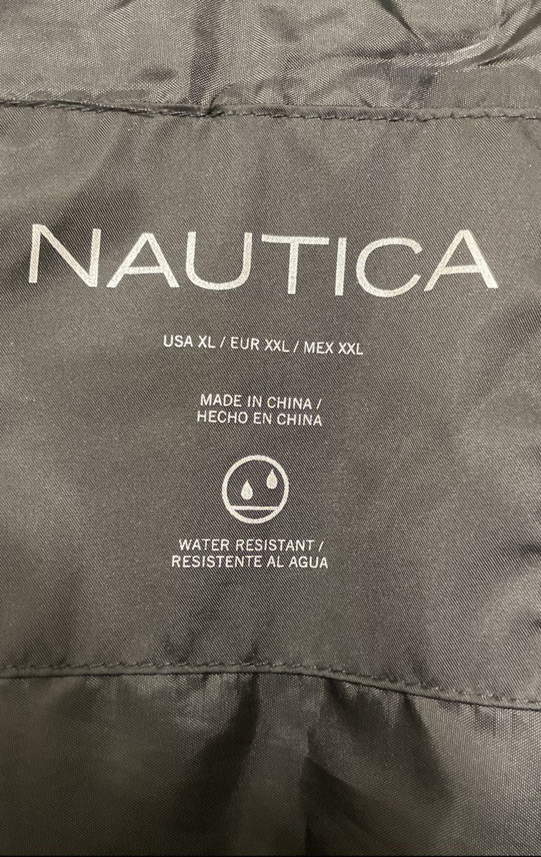 Nautica Women's Black Quilted Puffer Jacket Water Resistant Ribbed Sz XL