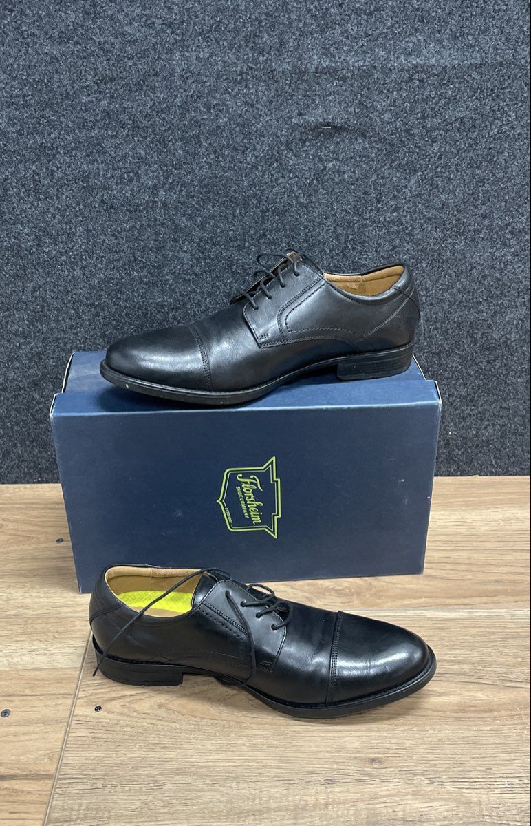 Florsheim Comfortech Black Leather Cap Toe Derby Oxfords Men's Size 11 D