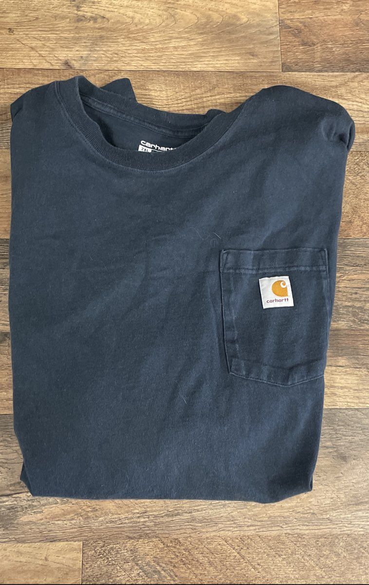 Carhartt Men's Navy Blue Loose Fit Short Sleeve Pocket T-Shirt Sz 2XL Tall