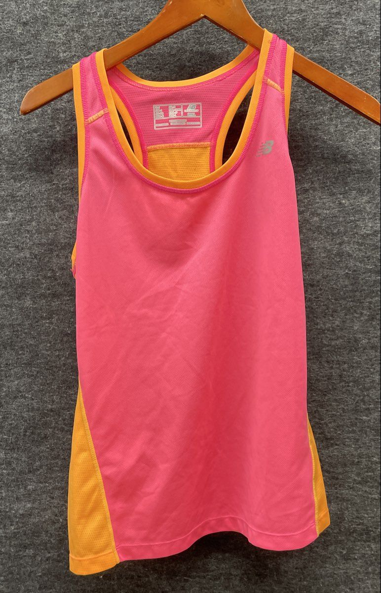 New Balance Pink Orange Colorblock Performance Tank Top Women's Sz S