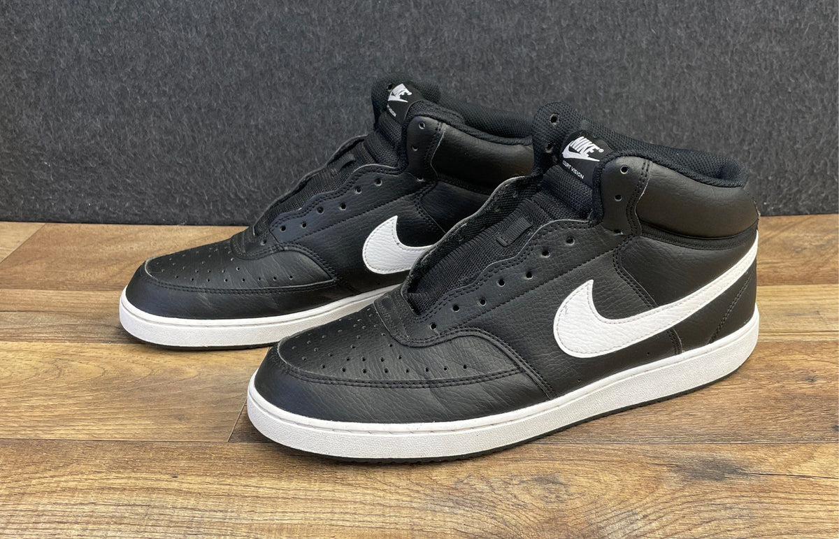 Nike Court Vision Mid Black White Basketball Inspired Sneakers Size 11.5