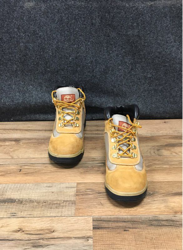 Timberland Field Boot Wheat Canvas Nubuck Boys Hiking Outdoor Boots Size 5