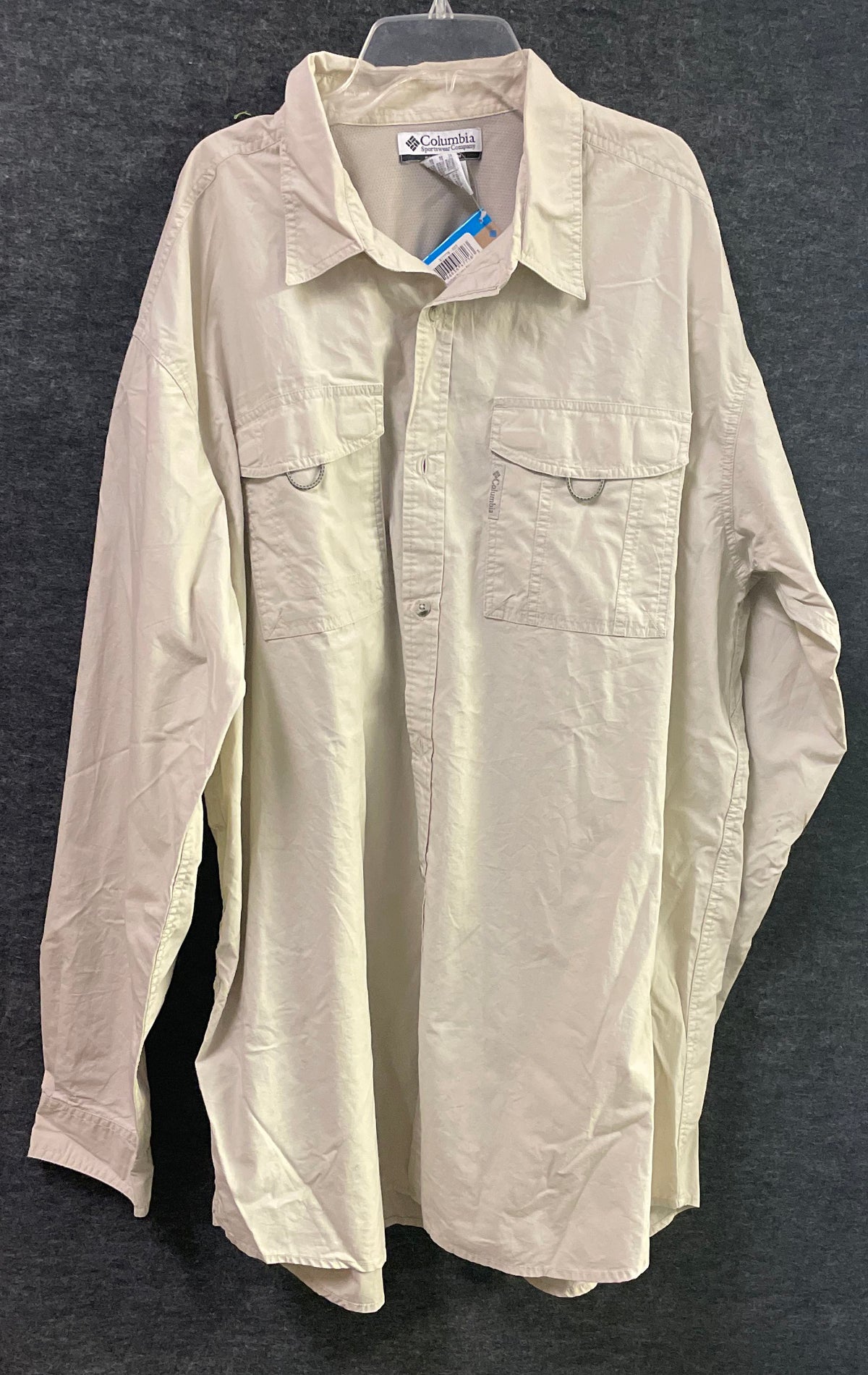 Columbia Men's Long Sleeve Tan Cotton Outdoor Utility Shirt Sz 2XT NWT