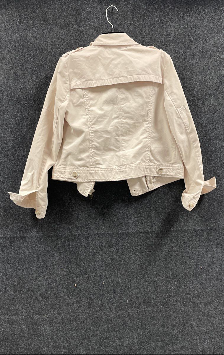 Banana Republic Women's Beige Cotton Full Zip Cropped Safari Utility Jacket Sz M
