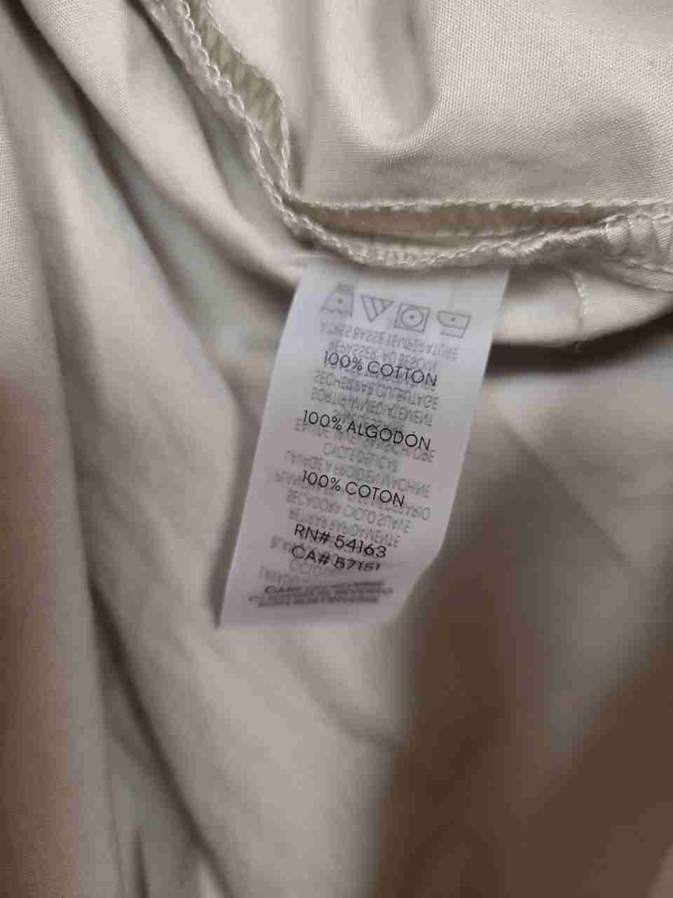 Calvin Klein Women's Beige Logo Tape Sleeve Button Down Shirt Tunic Sz 2X