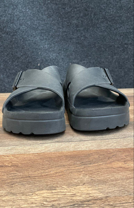 Unbranded Black Double Strap Buckle EVA Foam Slide Sandals Women's Size 10