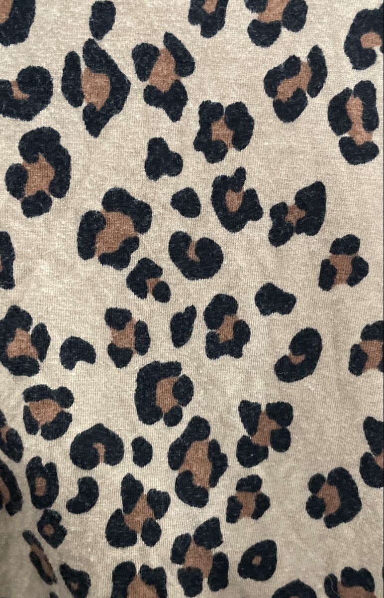 Wild Fable Women's Cheetah Leopard Print Babydoll Peplum Top Short Sleeve Sz L