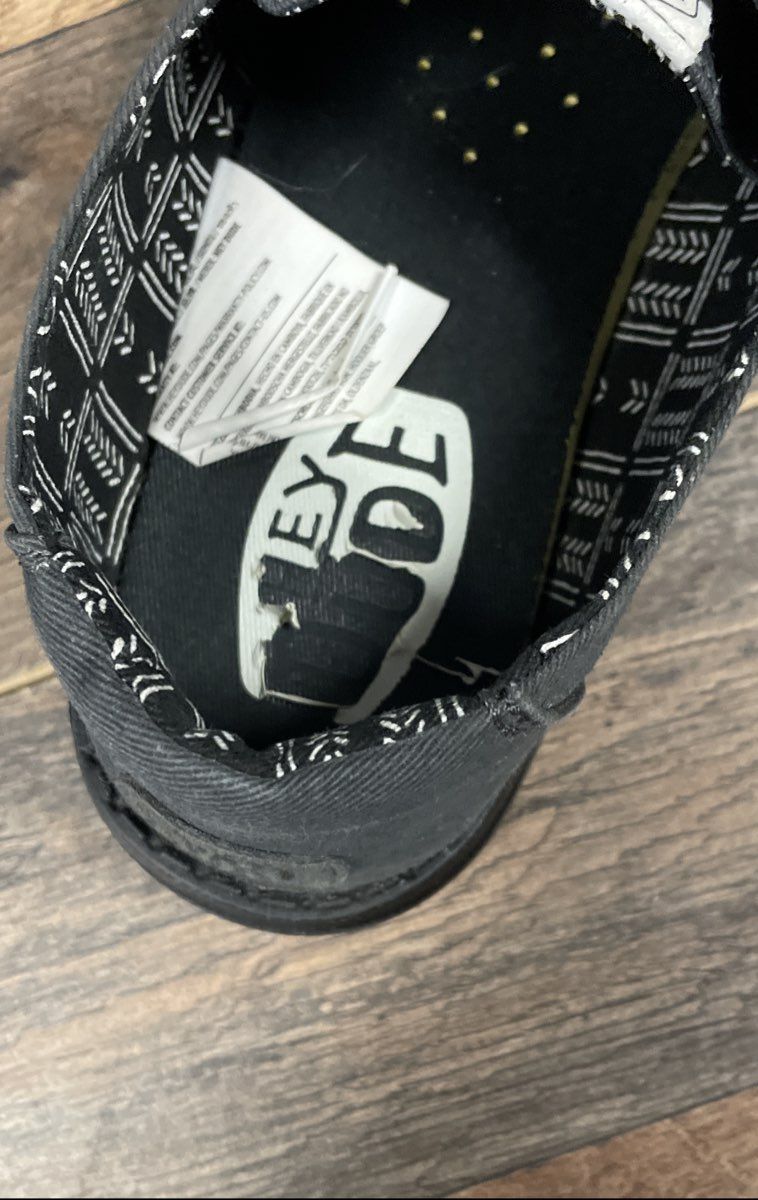 Hey Dude Wendy Stretch Canvas Black Slip-On Loafers Women's Size 7