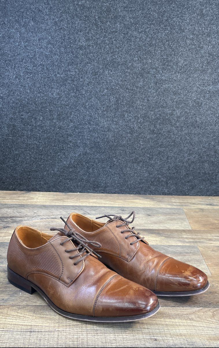 Florsheim Brown Leather Cap Toe Derby Dress Shoes Men's Size 12 D